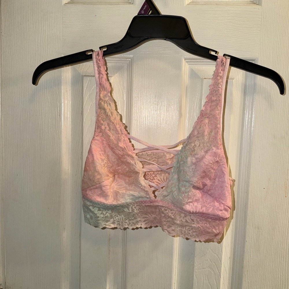 PINK Victoria's Secret Lace Bralette in Pink and Cream